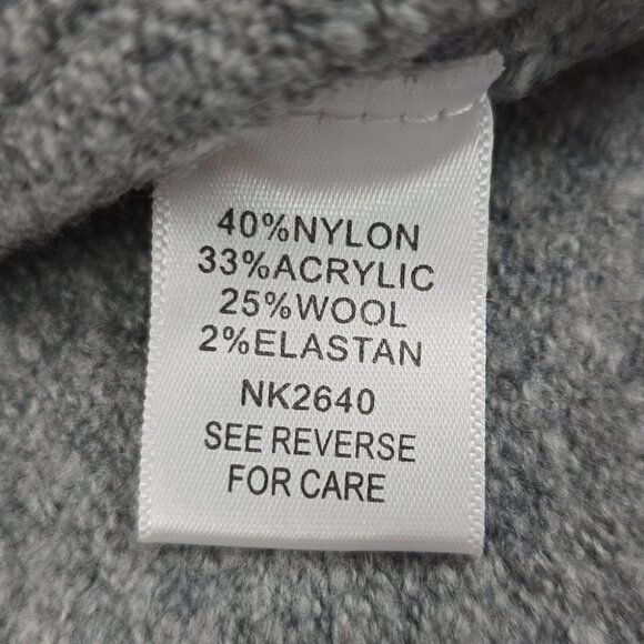 Tres Chic Women's Grey Wool Blend Open Front Long Cardigan Patch Pockets Size M - Picture 10 of 14